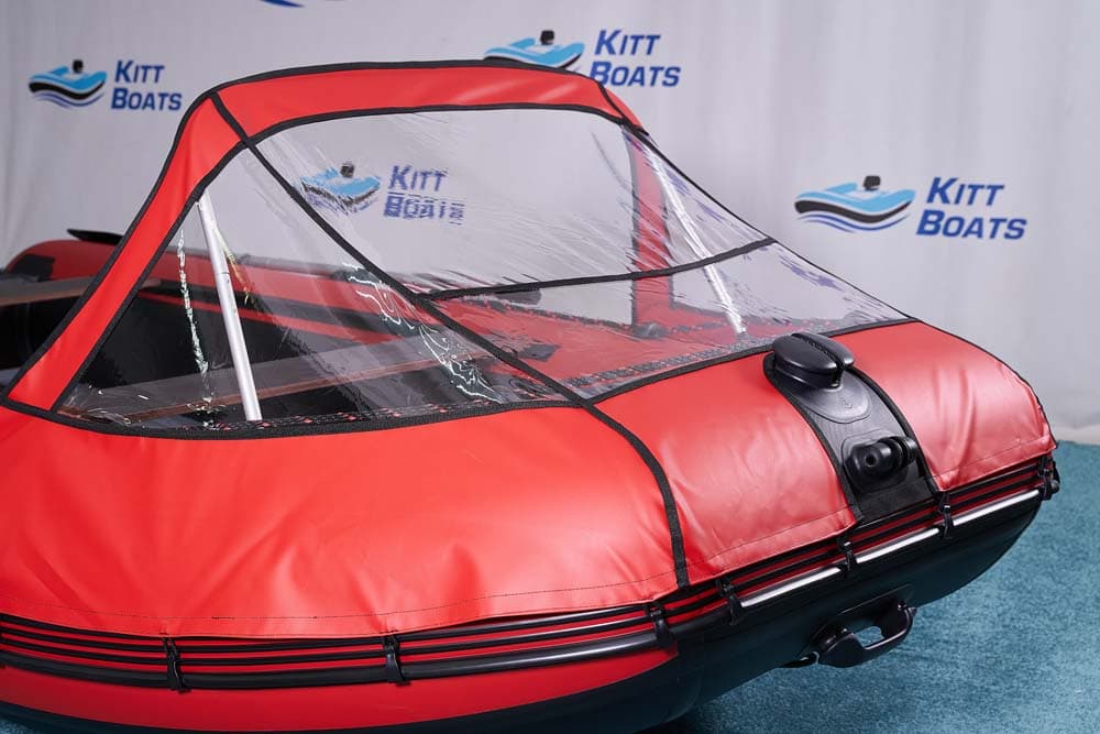 Носовой тент прозрачный для лодки ПВХ KITT BOATS 360