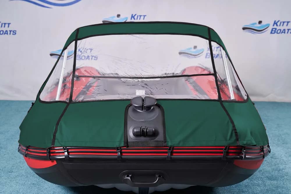 Носовой тент прозрачный для лодки ПВХ KITT BOATS 450 — Зелёный
