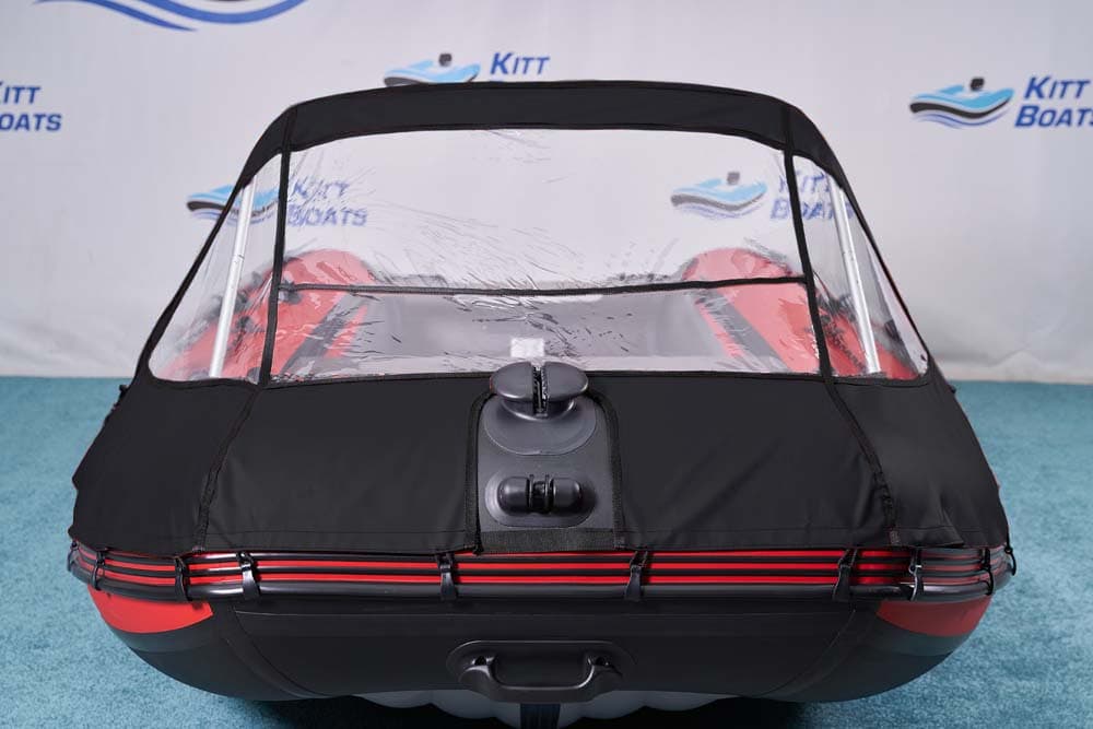 Носовой тент прозрачный для лодки ПВХ KITT BOATS 330 — Черный