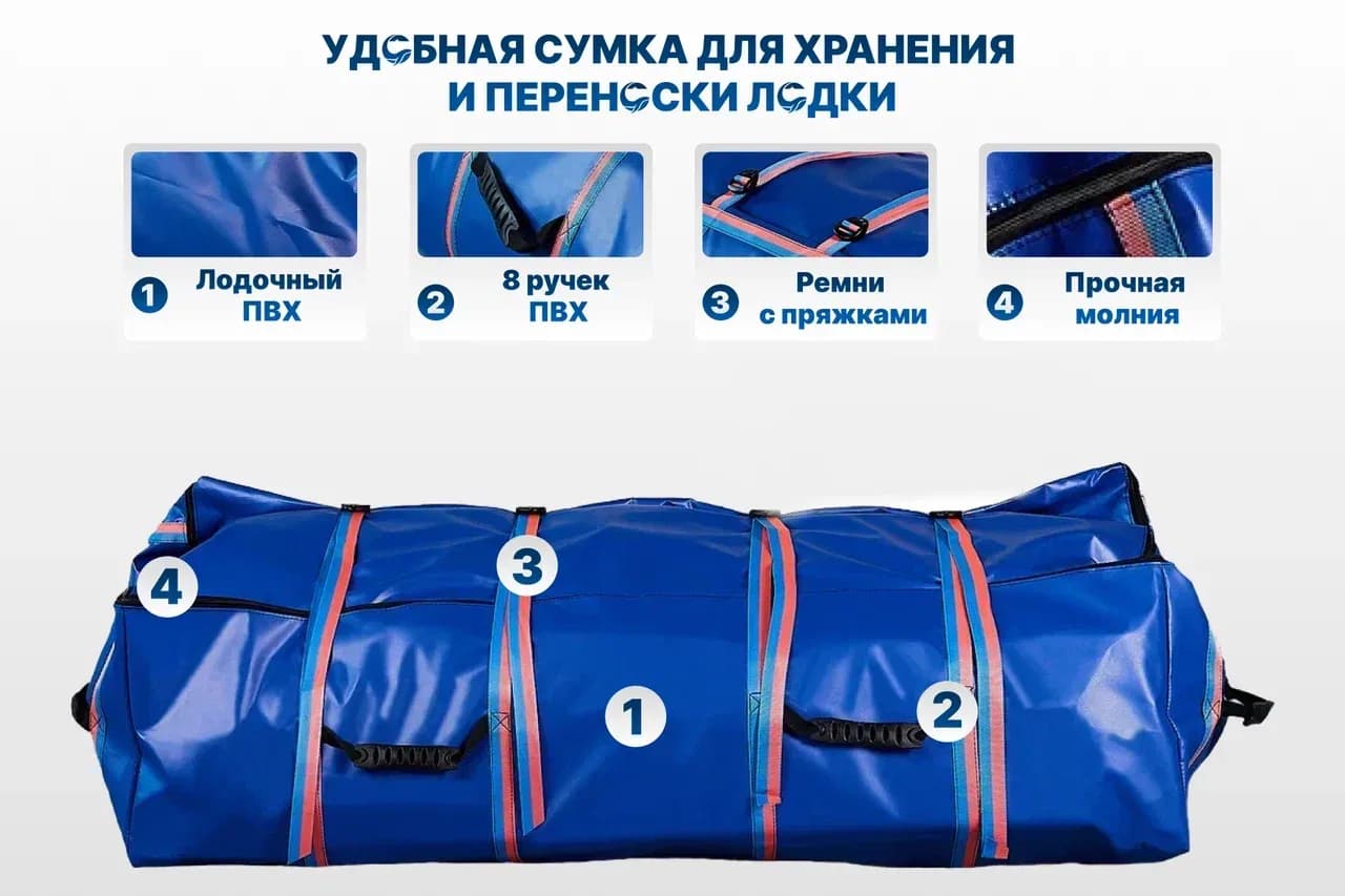 Сумка на молнии для лодки ПВХ 390-450