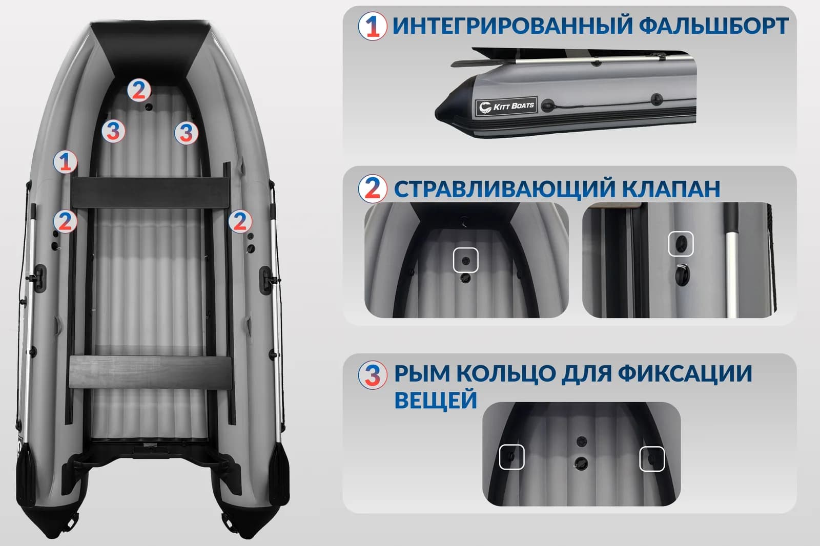 KITT BOATS лодка ПВХ 450 НДНД фальшборт